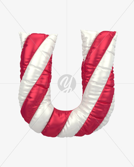 U uppercase from Christmas Balloon Font on Yellow Images Creative Fonts - S29093