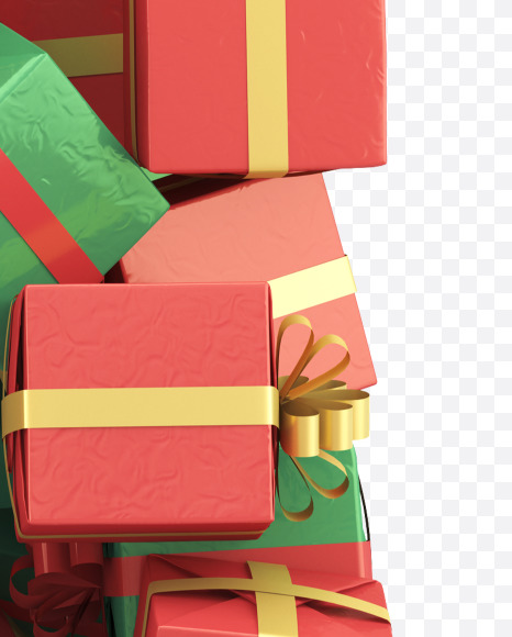 D gift from Christmas Giftbox Font on Yellow Images Creative Fonts - S29124