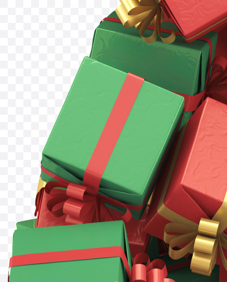 7 gift from Christmas Giftbox Font on Yellow Images Creative Fonts - S29153