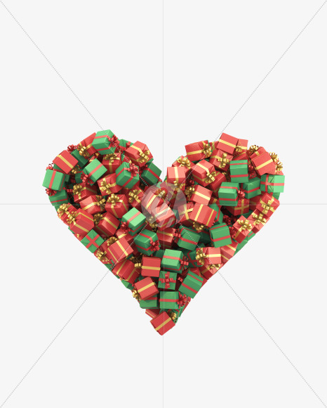 Heart gift from Christmas Giftbox Font on Yellow Images Creative Fonts - S29160