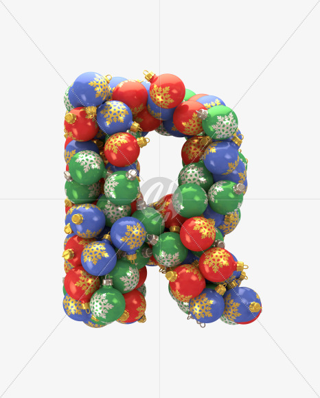 R Toy from Christmas Toy Font on Yellow Images Creative Fonts - S29179