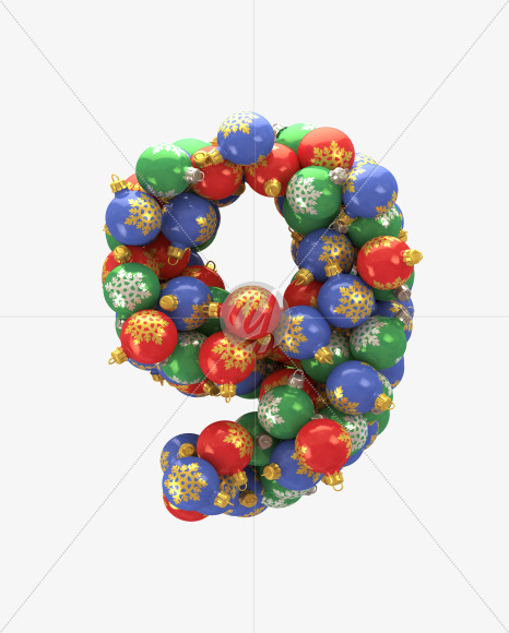 9 Toy from Christmas Toy Font on Yellow Images Creative Fonts - S29196