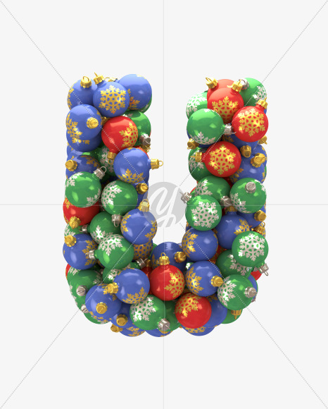 U Toy from Christmas Toy Font on Yellow Images Creative Fonts - S29182