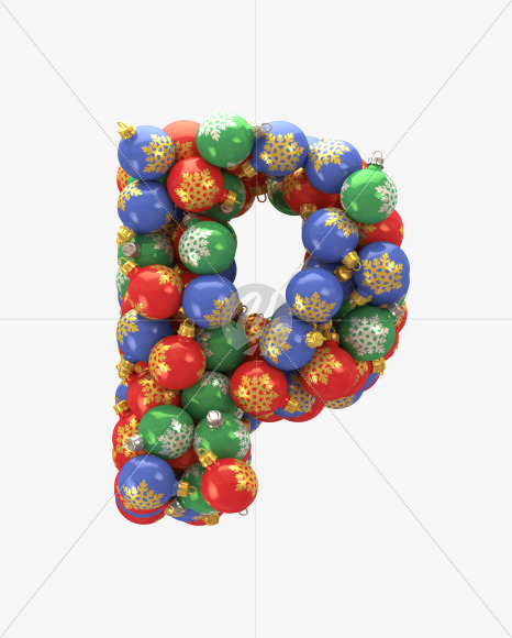 P Toy from Christmas Toy Font on Yellow Images Creative Fonts - S29177