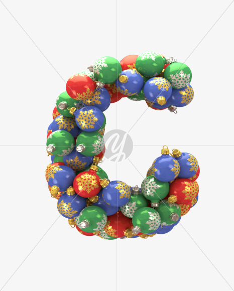 C Toy from Christmas Toy Font on Yellow Images Creative Fonts - S29164