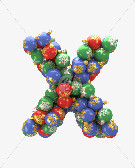 X Toy from Christmas Toy Font on Yellow Images Creative Fonts - S29185