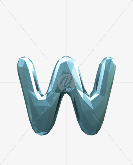 Letter W from Blue Turquoise Font on Yellow Images Creative Fonts - S29268