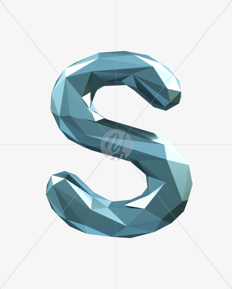 Letter S from Blue Turquoise Font on Yellow Images Creative Fonts - S29264