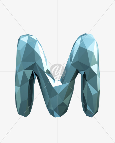 Letter M from Blue Turquoise Font on Yellow Images Creative Fonts - S29258