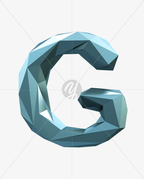 Letter G from Blue Turquoise Font on Yellow Images Creative Fonts - S29252