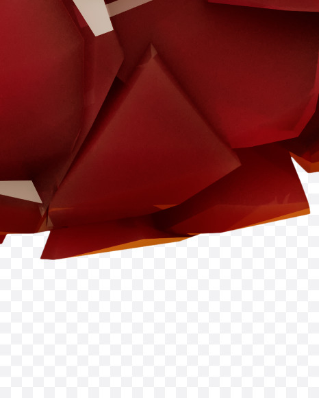 Letter O from Broken Red Crystal Font on Yellow Images Creative Fonts - S29301