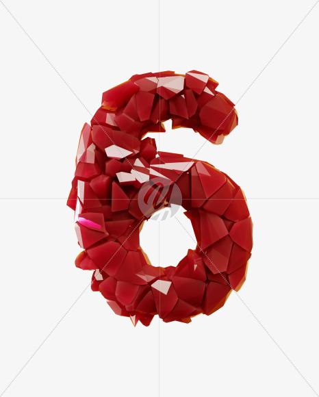 6 from Broken Red Crystal Font on Yellow Images Creative Fonts - S29318