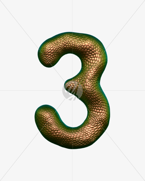 3 from Bronze Snake Font on Yellow Images Creative Fonts - S29356