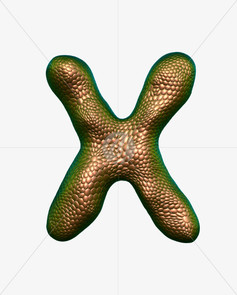 Letter X from Bronze Snake Font on Yellow Images Creative Fonts - S29351