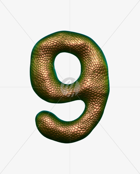 9 from Bronze Snake Font on Yellow Images Creative Fonts - S29362