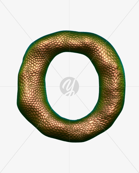 Letter O from Bronze Snake Font on Yellow Images Creative Fonts - S29342