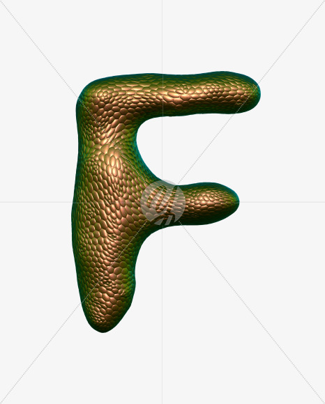 Letter F from Bronze Snake Font on Yellow Images Creative Fonts - S29333