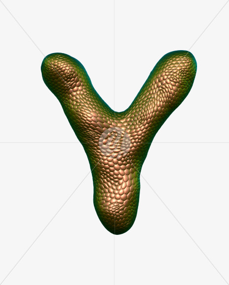 Letter Y from Bronze Snake Font on Yellow Images Creative Fonts - S29352