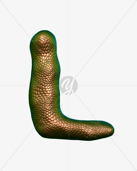 Letter L from Bronze Snake Font on Yellow Images Creative Fonts - S29339