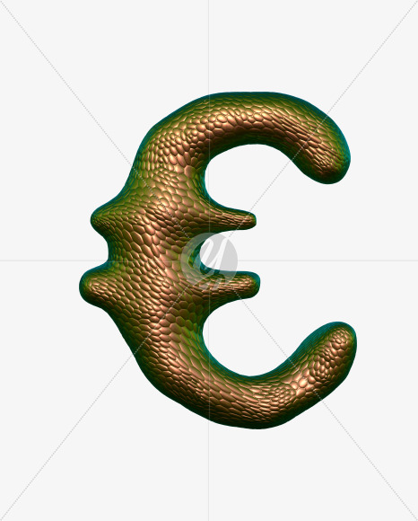 euro from Bronze Snake Font on Yellow Images Creative Fonts - S29364