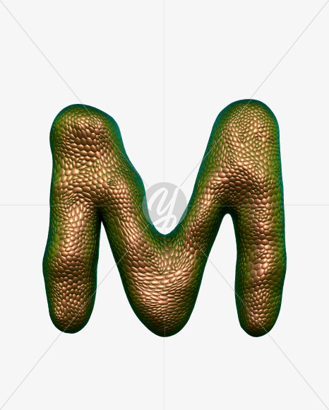 Letter M from Bronze Snake Font on Yellow Images Creative Fonts - S29340