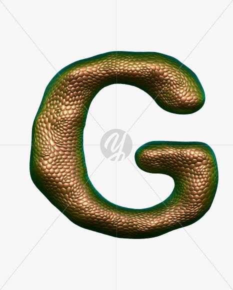 Letter G from Bronze Snake Font on Yellow Images Creative Fonts - S29334