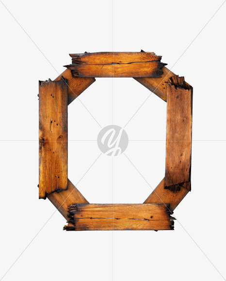 Letter O from Charred Board Font on Yellow Images Creative Fonts - S29410