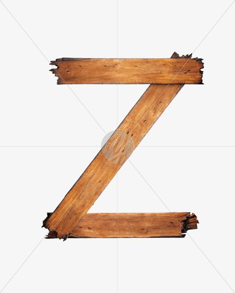 Letter Z from Charred Board Font on Yellow Images Creative Fonts - S29421