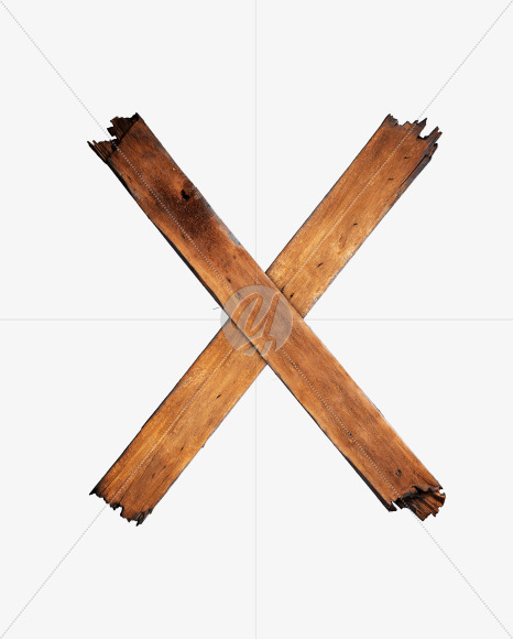 Letter X from Charred Board Font on Yellow Images Creative Fonts - S29419