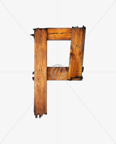 Letter P from Charred Board Font on Yellow Images Creative Fonts - S29411