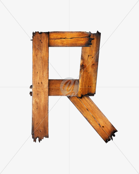 Letter R from Charred Board Font on Yellow Images Creative Fonts - S29413