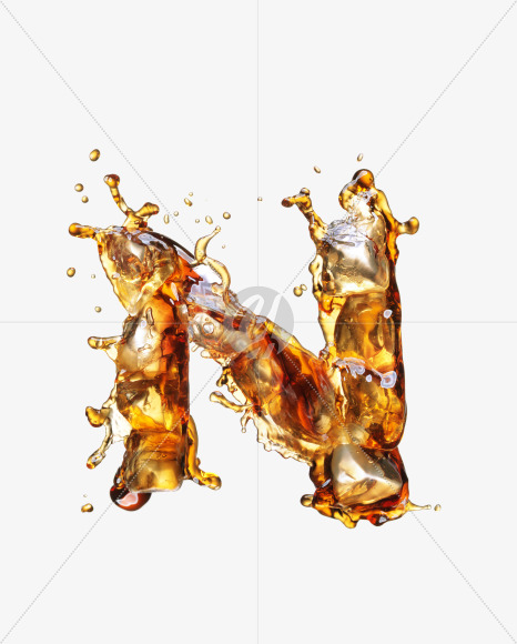 Letter N from Cola Ice Font on Yellow Images Creative Fonts - S29448