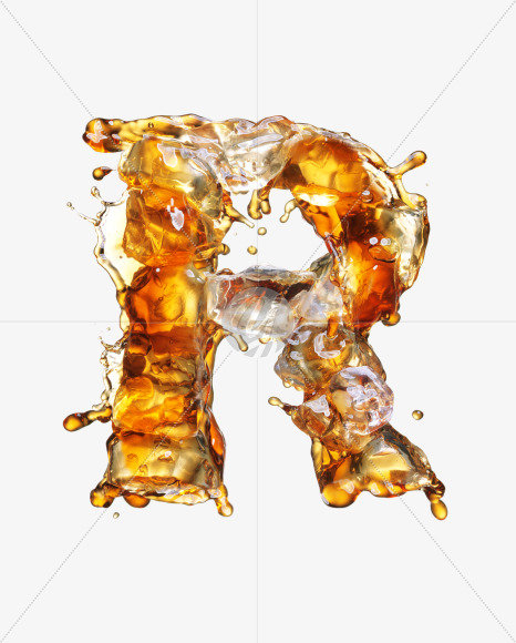 Letter R from Cola Ice Font on Yellow Images Creative Fonts - S29452