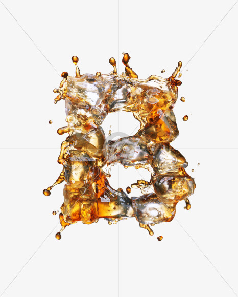 Letter B from Cola Ice Font on Yellow Images Creative Fonts - S29436