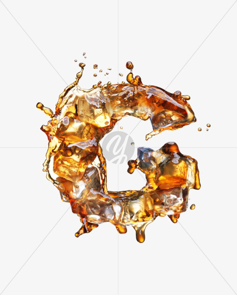 Letter G from Cola Ice Font on Yellow Images Creative Fonts - S29441