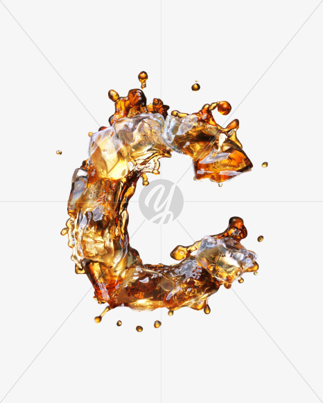 Letter C from Cola Ice Font on Yellow Images Creative Fonts - S29437