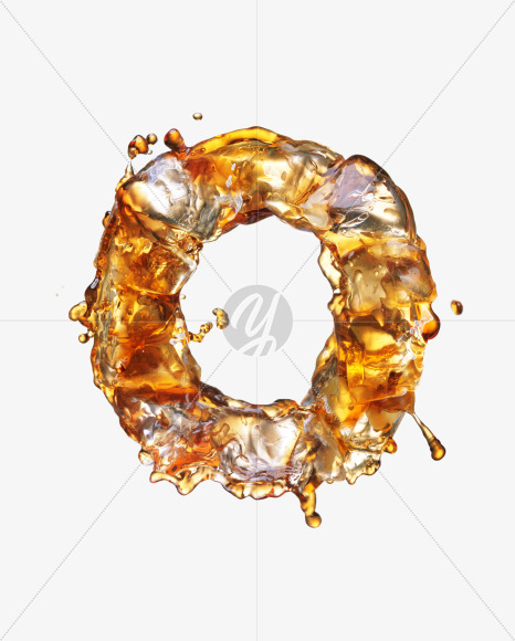 Letter O from Cola Ice Font on Yellow Images Creative Fonts - S29449