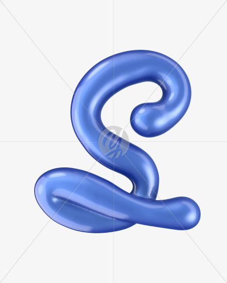 Letter S from Glossy Blue Font on Yellow Images Creative Fonts - S29531