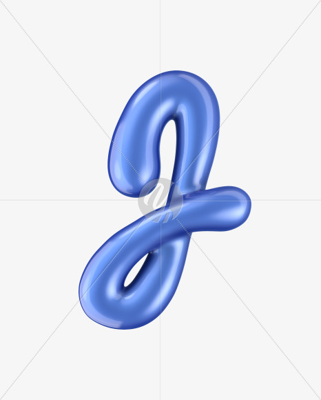 Letter J from Glossy Blue Font on Yellow Images Creative Fonts - S29522