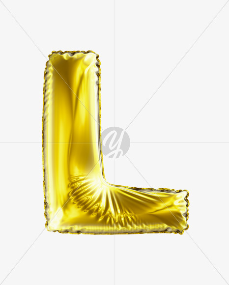 L Gold from Golden Party Font on Yellow Images Creative Fonts - S29592