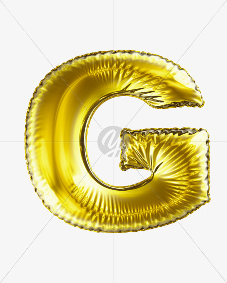 G Gold from Golden Party Font on Yellow Images Creative Fonts - S29587