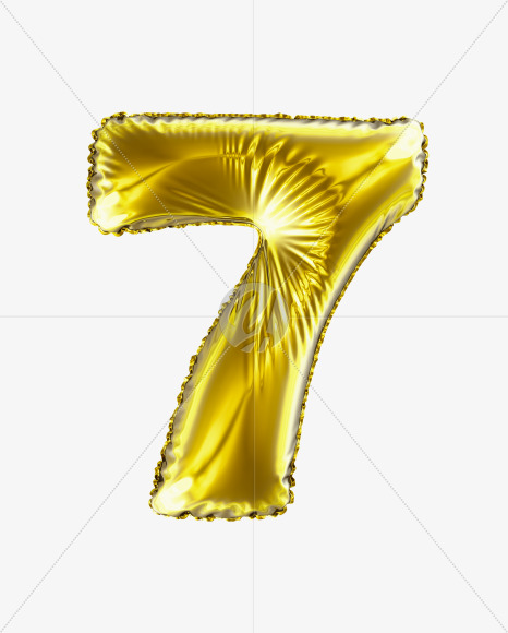 7 Gold from Golden Party Font on Yellow Images Creative Fonts - S29613