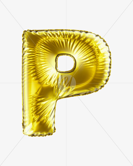 P Gold from Golden Party Font on Yellow Images Creative Fonts - S29596