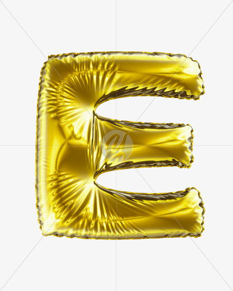 E Gold from Golden Party Font on Yellow Images Creative Fonts - S29585