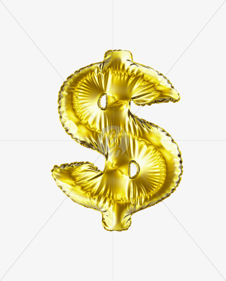 Dollar Gold from Golden Party Font on Yellow Images Creative Fonts - S29622