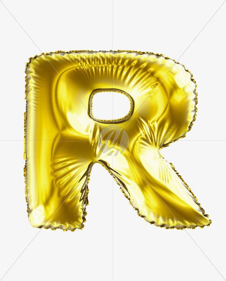 R Gold from Golden Party Font on Yellow Images Creative Fonts - S29598