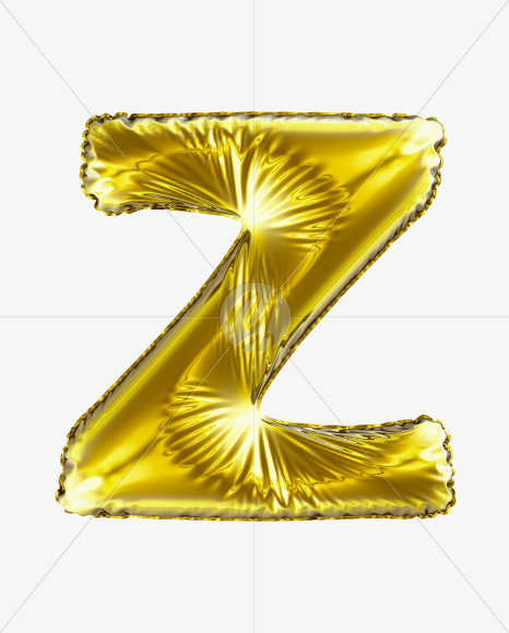 Z Gold from Golden Party Font on Yellow Images Creative Fonts - S29606