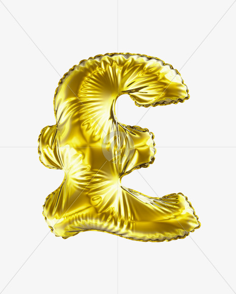 Pound Gold from Golden Party Font on Yellow Images Creative Fonts - S29627