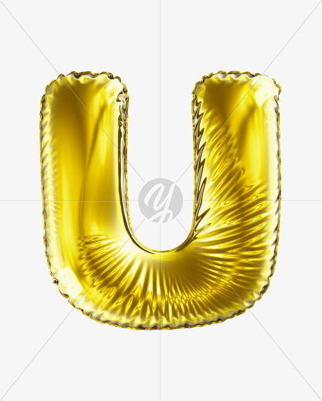 U Gold from Golden Party Font on Yellow Images Creative Fonts - S29601