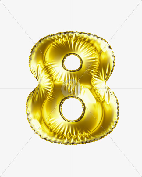 8 Gold from Golden Party Font on Yellow Images Creative Fonts - S29614